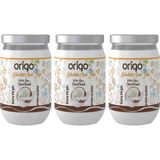 Origo 990ML Hindistan Cevizi Yağı 3 Adet x 330ML || Cam Kavanoz || Food Grade || Soğuk Press - 990 ml