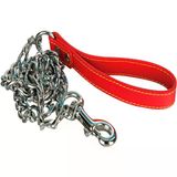 Orijin Pet Köpekler İçin Deri Saplı Zincir Gezdirme Tasması 120 Cm X 3 Mm