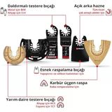 Orijinal 6 Parça Multitool Seti (Dalma, Hcs Yarım Daire, Crv Dalma, Karbür Uçlu Yarım Daire Testere Bıçağı, Karbür Delta Rasp, Esnek Spatula – Open Back Bağlantılı) - 49708106