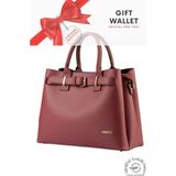 Orijinal Armine Günlük Kullanıma Uygun Premium Kalite Kadın Omuz Çantası Taba 395 - Bordo - Bordo