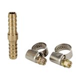 Orijinal Çift Taraflı Hortum Bağlama Borusu 9 mm (Kompresör Aksesuarı, Sağlam Pirinçten Yapılmış, Basınçlı Hava Hortumları Için, 2x Kelepçe Dahil) - 4139320 - standart