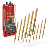 Orijinal Einhell 13 Parça HSS-G Titanyum Kaplamalı Metal Matkap Ucu Seti (Tam Taşlanmış HSS 4341 Çelik, Titanyum Kaplama, 135° Split-Point Uç, Frezelenmiş Tip N Helis, Yuvarlak Sap)