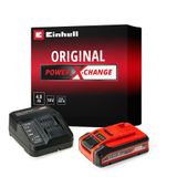 Orijinal Einhell 4 Ah PLUS Power X-Change Başlangıç Seti (1 x 18 V 4 Ah akü, 1 x 3A şarj cihazı, 75 dakika şarj süresi, tüm Power X-Change cihazları için uygundur) - 4512159