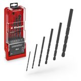 Orijinal Einhell 6 Parça HSS-R Metal Matkap Ucu Seti (HSS 4241 Çelik, Siyah Oksitli, 135° Uç Açısı, Haddelenmiş Tip N Helis, Yuvarlak Sap, Saklama Kutusu Dahil)