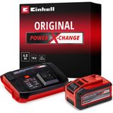 Orijinal Einhell Başlangıç Kiti 4-6 Ah akü ve Boostcharger Power X-Change (Li-Ion, 18 V, 60 dakika şarj süresi, tüm Power X-Change aletleri için uygundur) - 4512143