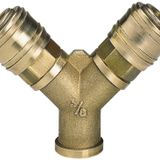 Orijinal Einhell Çift Girişli Basınçlı Hava Çıkış Borusu C. R3/8" (Kompresör Aksesuarı, 2'li hava dağıtıcı, 2x hızlı bağlantı, pirinçten) - 4139680