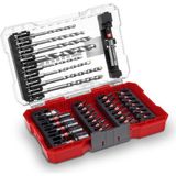 Orijinal Einhell M-Case 39-Parça Darbeye Dayanıklı Uç Seti (25 mm Uçlar, Metal Matkap Uçları, Çok Am - Renkli