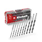 Orijinal Einhell S-Case Ahşap Delme Uç Seti – 10 Parça (C45 Çelik, 3 Noktalı Merkez Uç, E 6.3 Sap, Saklama Kutusu Dahil) - 49108733 | Merkezleme Ucu | Çift Spiral | Lamine C45 Takım Çeliği | E 6.3 Kuy