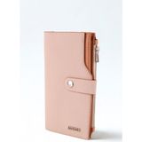 Orijinal Just Polo Bozuk Para Fermuarlı Dikey Çok Bölmeli Kadın Cüzdanı El Pörtföyü 19*10 cm - Krem - Taba