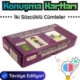 Orijinal Konuşma Kartları - İki Sözcüklü Cümleler - Çocuklar İçin Konuşma Etkinliği Otizim Kartları