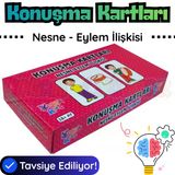 Orijinal Konuşma Kartları - Nesne Eylem İlişkisi - Çocuklar İçin Konuşma Etkinliği Otizim Kartları