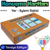 Orijinal Konuşma Kartları - Yer-Eylem İlişkisi - Çocuklar İçin Konuşma Etkinliği Otizim Kartları