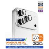 Orijinal Metal Çerçeveli iPhone 17 Pro / 17Pro Max Uyumlu Kamera Lens Koruyucu, Yansıma Önleyici, Silver