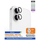 Orijinal Metal Çerçeveli iPhone 17 Uyumlu Kamera Lens Koruyucu, Yansıma Önleyici, Silver