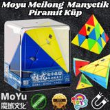 Orijinal MoYu Meilong Piramit Manyetik Küp Kutulu - Moyu Speed Cube - Moyu Piramit Zeka Küpü - Zeka