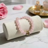 Orijinal Pembe Kuvars Bileklik - El Yapımı Zamak Ve Pirinç Detaylı