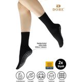 Orijinal Unisex 2 Çift Kaydırmaz Hac Umre Tavaf Için Soket Model Kaymaz Taban Siyah Çorap - 36 - 42