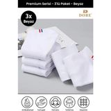 Orijinal Unisex 3 Çift Premium Sport Ter Emici Nefes Alan Pamuklu Kısa Patik Spor Çorap - Beyaz - 39 - 42