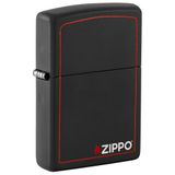 Orijinal Zippo çakmak Black Matte with BORDER & logo