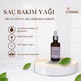 Orimin Saç Bakım Yağı (Argan +Hint Yağı Ağırlıklı Formül) – Doğal İçerikli, Besleyici & Onarıcı – Dökülme Karşıtı, Parlaklık ve Yoğun Nem 50 ml