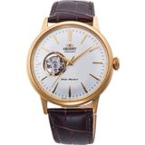 Orinet Bambino Ra-Ag0003s30b Kurmalı Otomatik Deri Kahverengi Open Heart Beyaz Kadran 41 Mm Erkek Kol Saati