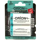 Orion 1.2v 9000mah Ni-mh D Lr20 Şarj Edilebilir Büyük Boy Pil 2'li Paket