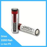 Orion 18650 Lityum İyon Pil 3.7V 2000Mah 15C Deşarj (Flat Top)
