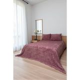 Orion Seri Wellsoft Çift Kişilik Yatak Örtüsü Seti 230×250 + 2 Yastık Kılıfı Battaniye - Gül Kurusu - 230 x 250 cm