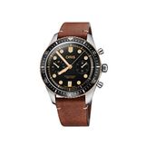 Oris 01 771 7744 4354-07 5 21 45 Divers Sixty Five Chronograph Kahverengi Deri Erkek Kol Saati