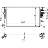 Oris Almparca Motor Su Radyatörü Brazing Fluence 10- Megane Iii 09- Sc Nic Iii 09- 1.6dci 1.9dci Mek 650X378X26