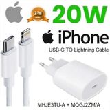 Orjinal Apple İphone 13 Pro 20W Hızlı Şarj Aleti Seti Usb-C Mhje3tu-A + Mqgj2zm/A (Kablo Dagil) Aplee20w00129