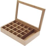 Orjinal Bambu Organizer, Çay Kutusu, Mıknatıslı Kapak, Premium Kalite, 21 Bölmeli (21)