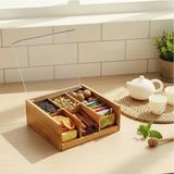 Orjinal Bambu Organizer, Çay Kutusu, Takı Kutusu, Mıknatıslı Kapak, Premium Kalite (6)