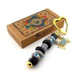 Orjinal Cam Nazar Boncuklu Çanta Süsü Yengeç Charm Anahtarlık KY077