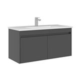 Orka Arno 100 Cm Kapaklı Lavabolu Banyo Alt Dolabı Gri