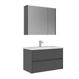 Orka Arno 85 Cm Çekmeceli Banyo Dolabı Takımı Gri