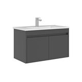 Orka Arno 85 Cm Kapaklı Lavabolu Banyo Alt Dolabı Gri