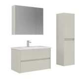Orka Arno 85 Cm Parlak Kaşmir Çekmeceli Banyo Dolabı Takımı Ve Boy Dolabı