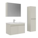 Orka Arno 85 Cm Parlak Kaşmir Kapaklı Banyo Dolabı Takımı Ve Boy Dolabı