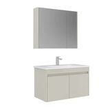 Orka Arno 85 Cm Parlak Kaşmir Kapaklı Banyo Dolabı Takımı