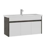 Orka Aydos 100 Cm Retro Gümüş/Beyaz Banyo Dolabı Alt Modül Ve Lavabo