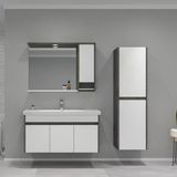 Orka Aydos 100 Cm Retro Gümüş/Beyaz Banyo Dolabı Takımı Ve Boy Dolabı