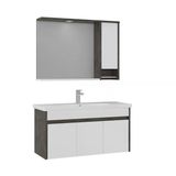 Orka Aydos 100 Cm Retro Gümüş/Beyaz Banyo Dolabı Takımı
