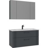 Orka Banyo Bari 100 cm Banyo Dolabı Takımı - Mat Antrasit