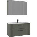 Orka Banyo Bari 100 cm Banyo Dolabı Takımı - Mat Yeşil
