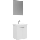 Orka Banyo Desna 50 cm Banyo Dolabı Takımı (Düz Aynalı) - Mat Beyaz