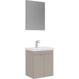 Orka Banyo Desna 50 cm Banyo Dolabı Takımı (Düz Aynalı)