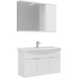 Orka Banyo Dolabı Purus 100 Cm Asma Banyo Dolabı Takımı (Spot Aynalı)
