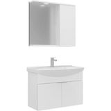 Orka Banyo Dolabı Purus 80 Cm Asma Banyo Dolabı Takımı Beyaz (Spot Aynalı)