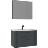 Orka Banyo Dolabı Takım Bari 85 Cm Mat Antrasit